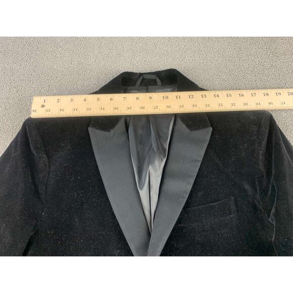 Armani Exchange Blazer Men 42 Black Velvet Satin Lapel Two Button Lined Trim - Picture 4 of 10